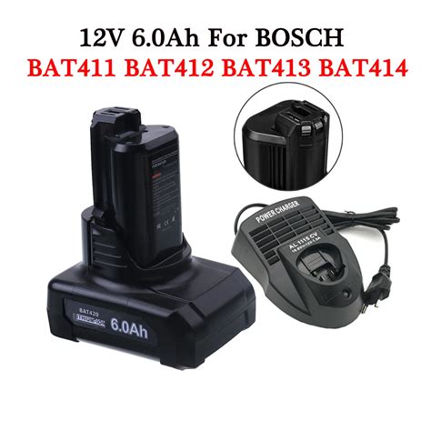 108v 12v 60ah 6000mah Li Ion Rechargeable Battery Pack Replace For Boschbat411 Bat411a Bat412