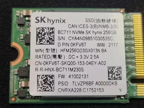 SK HYNIX M 2 BC711 256GB NVMe PCIe Gen3 X4 SSD HFM256GD3JX013N HP