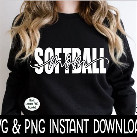 Softball Mom Svg Png Ai Eps Dxf Cricut Cut Files Etsy