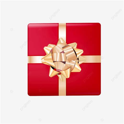 Bow Gift Ribbon Vector Hd Images Gift Box With Golden Bow And Ribbon