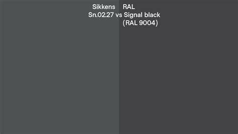 Sikkens Sn 02 27 Vs Ral Signal Black Ral 9004 Side By Side Comparison