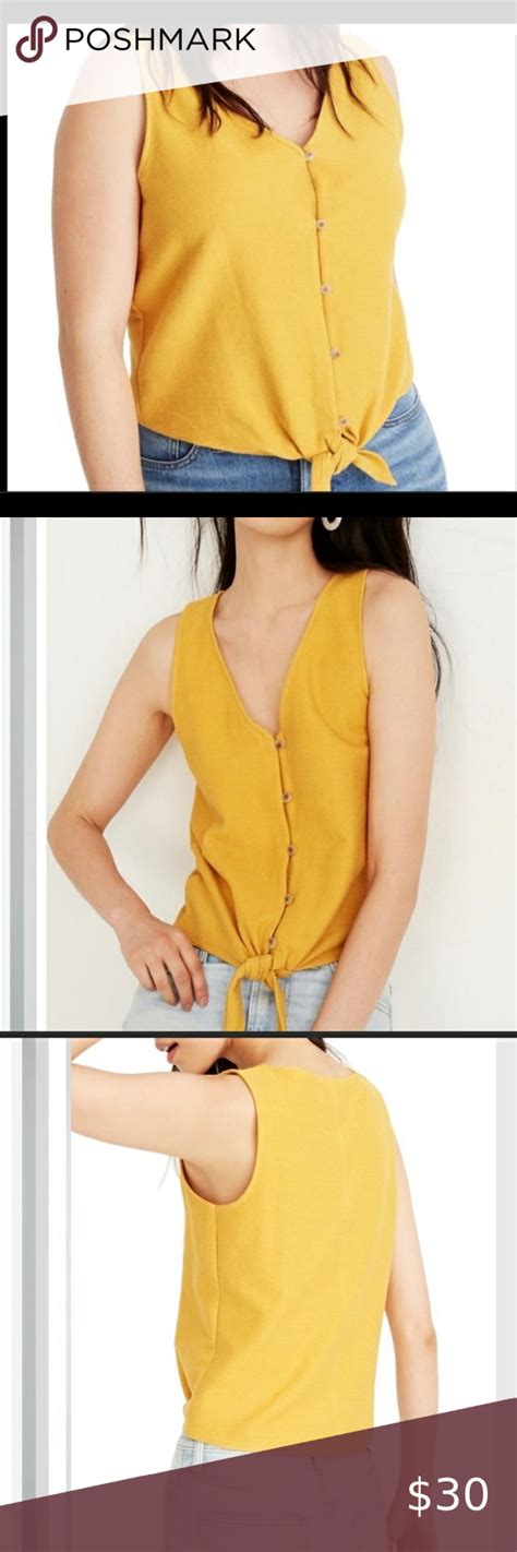 Nwt Texture And Thread Madewell Tie Button Up Tank Clothes Design