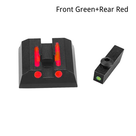 MAGORUI Tactical Fiber Optic 3 Dot Front And Rear Sight Set Metal