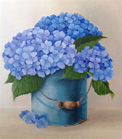 Hydrangea Oil On Canvas October 2014 Flower Art Hydrangeas Art