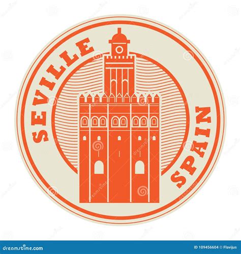 Seville Spain City Map In Retro Style In Golden Color. Outline Map