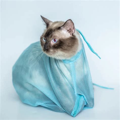 20 pcs Multifunctional cat Grooming bag cat bags bath bags fitted mesh bag cat clean pet ...