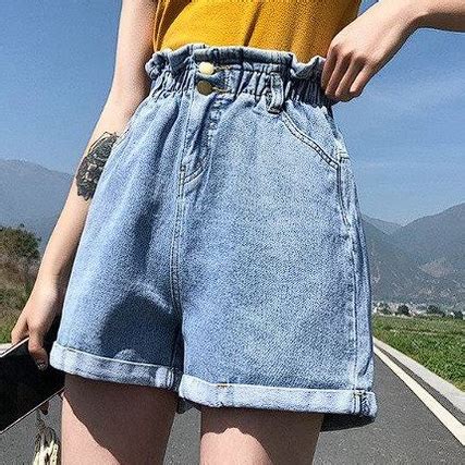 Jual Hopylovy Hot Pants Jeans Wanita Hotpants High Waist Celana Pendek Wanita Pinggang Karet