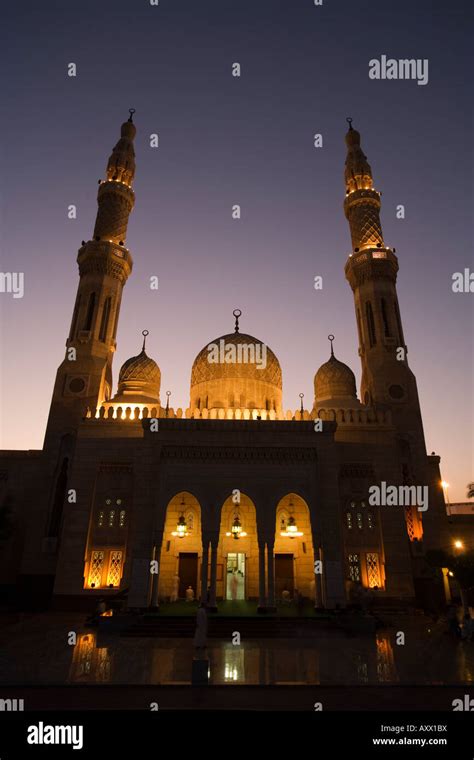 Jumeirah Mosque Dubai United Arab Emirates Middle East Stock Photo