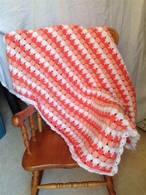 Peach Drops Crochet Baby Blanket Knotesandknots Etsy Baby