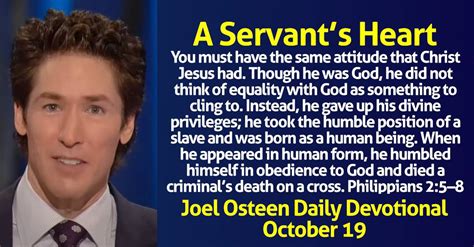 Joel Osteen Daily Devotional October A Servants Heart