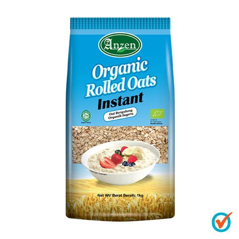 Anzen Organic Rolled Oats 1kg Instant Shopee Malaysia