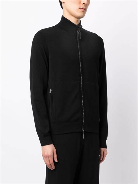 Brioni Zip Up Cotton Cashmere Blend Jacket Black Farfetch