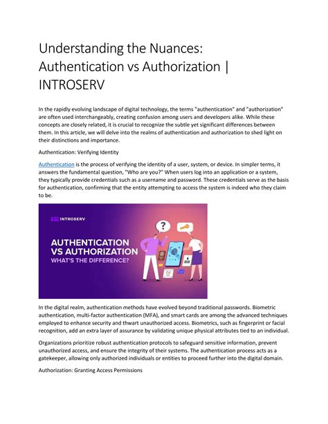 What Is Authentication Vs Authorization Difference Introserv Pdf