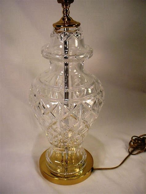 Waterford Crystal Table Lamp Model 7550 Marked Brass Base 3 Way Light Excellent 1724240207