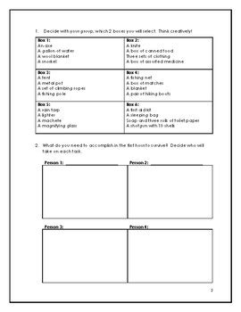 Survival Scenarios Capsize By Desert Teaching And Learning Tpt