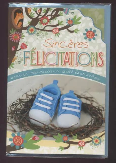 Neuf Carte Felicitations Naissance Enveloppe Cartes Achetees