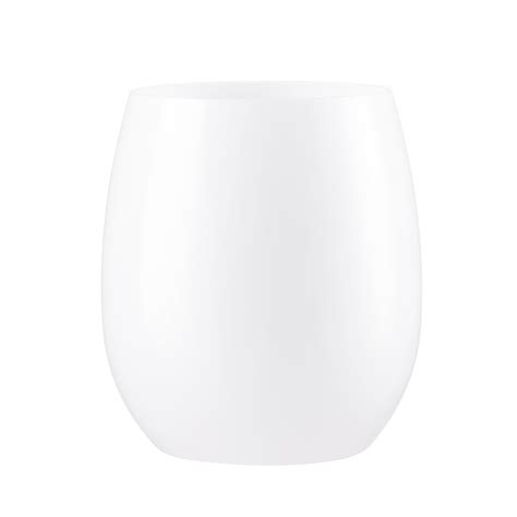 12 Oz Stemless Goblets White Plastic Wine Glasses 6 Pack Posh Setting