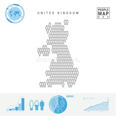 United Kingdom People Icon Map Stylized Vector Silhouette Of Great