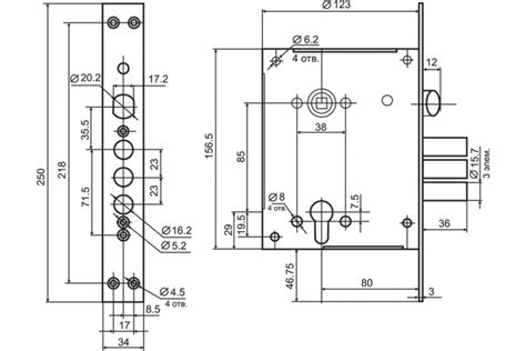 Корпус Border (Бордер) врезного замка с защёлкой ЗВ4-3/85М /79045 ...