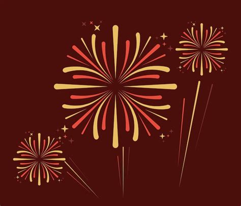 Premium Vector Seven Fireworks Explosion Icons