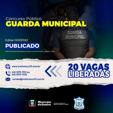 Gua Ra Vagas Liberadas Para Concurso Da Guarda Municipal Portal A