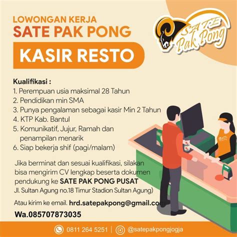 Lowongan Kerja Kasir Resto Di Sate Pak Pong Lokerjogja Id