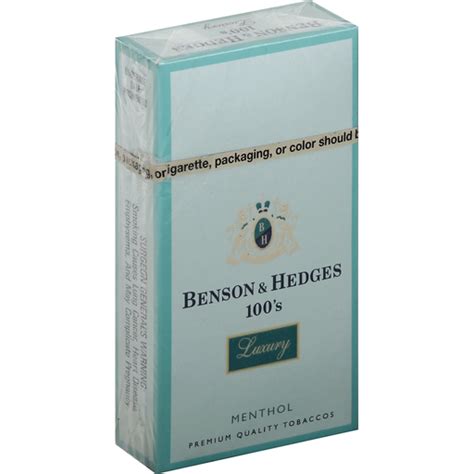 Benson & Hedges Cigarettes, Class A, Menthol, Luxury, 100's | Shop | D ...