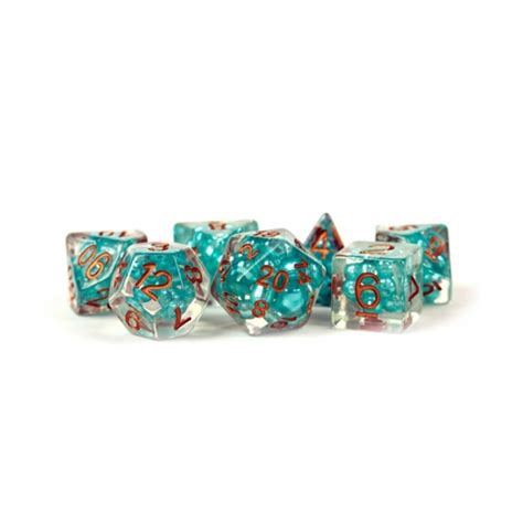 Fanroll Dice Pearl Poly Set Poly Set Teal W Copper New