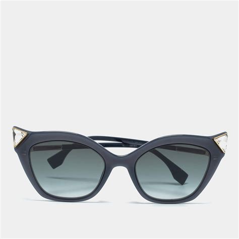 Fendi Grey Green Gradient Ff 0357gs Iridia Cat Eye Sunglasses Fendi The Luxury Closet