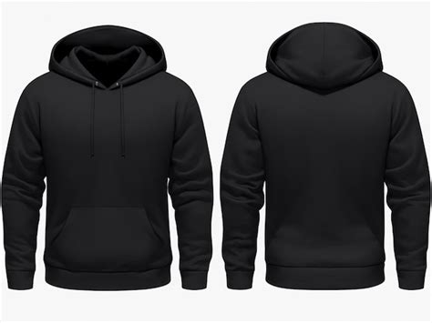 Premium AI Image | Blank black hoodie template Hoodie sweatshirt long ...