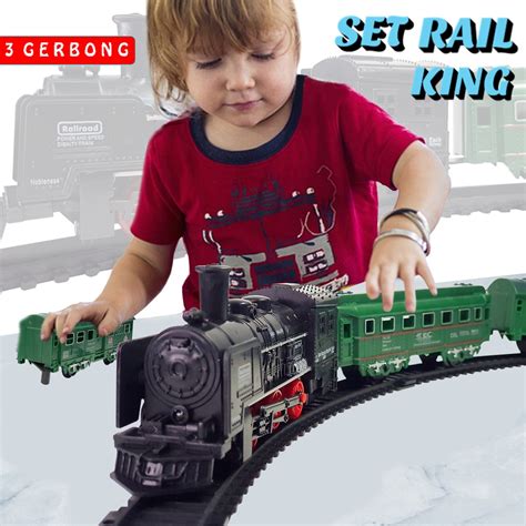 Jual Mainan Anak Kereta Api Set Train Track Set Rail King Mainan