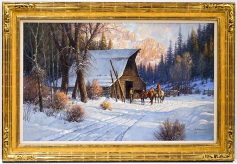 Bid Now: Martin Grelle Large Original Oil Painting 30 x 48 - March 3 ...