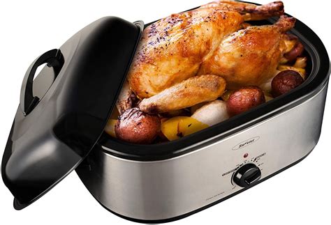 22 Quart Roaster Oven with Self-Basting Lid, Stainless Steel - Walmart.com