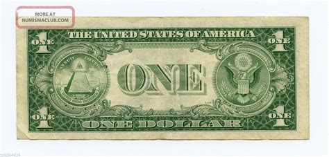 1935 F One Dollar Us Silver Certificate Star Note 1 Bill 1935f Blue