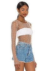 Beach Bunny Look And Glisten Pearl Mesh Top In Nude REVOLVE