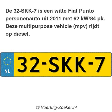 Kenteken Skk Fiat Punto Auto Skk Voertuig Zoeker Nl