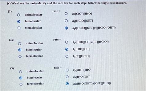 Solved Consider The Following Mechanism 1 CIO Aq Chegg