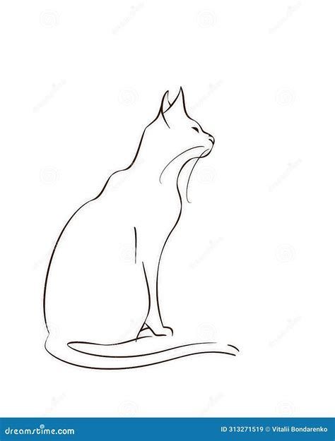 Boceto De Un Gato Aislado Sobre Fondo Transparente Imagen De Archivo