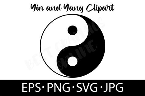 Yin And Yang Symbol Silhouette Eps Svg Png Yin Yang SVG Etsy