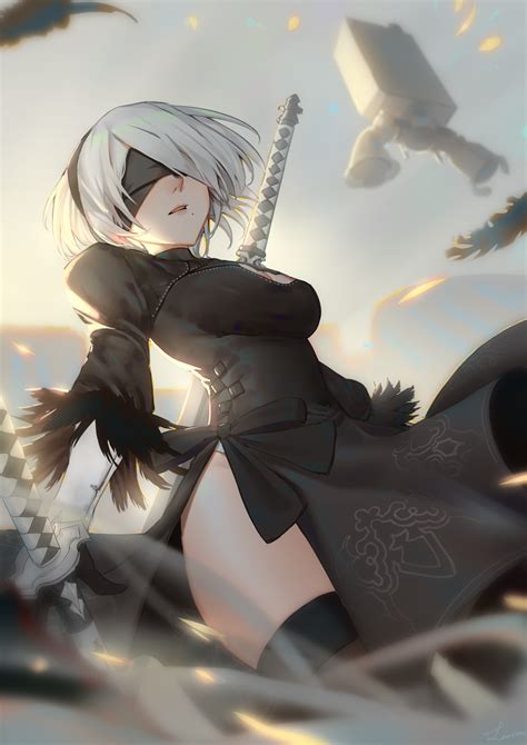 Cleavage B Nier Automata Black Dress Nier Nier Automata Sword