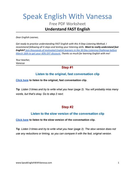 Understand FAST English Speak English With Vanessa Speak English With