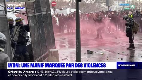 Grève du 7 mars des dégradations commises par les black blocs à Lyon