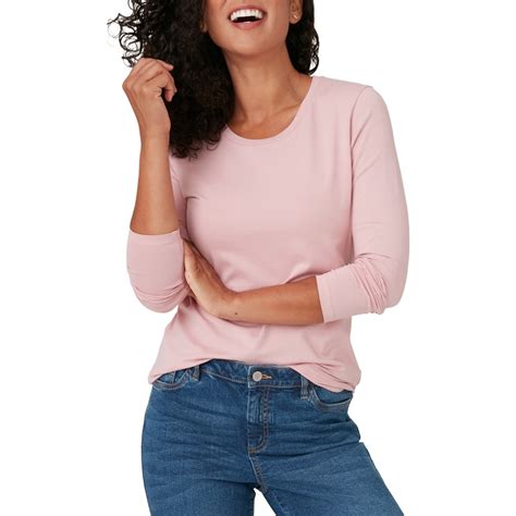 Brilliant Basics Womens Stretch Long Sleeve Tee Pink Big W