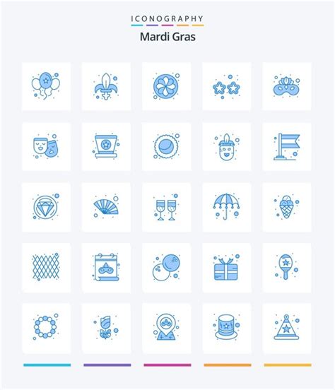 Premium Vector Creative Mardi Gras 25 Blue Icon Pack Such As Carnival