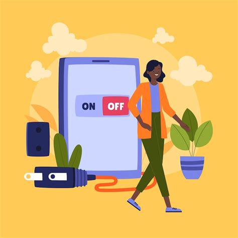 Free Vector Hand Drawn Flat Design Digital Detox Illustration