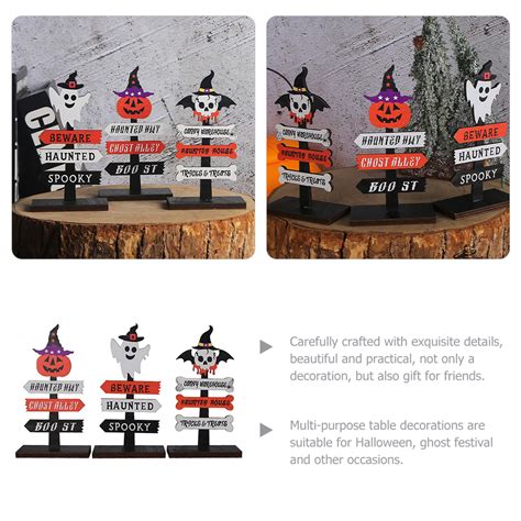 3pcs Wooden Table Centerpieces Halloween Wooden Centerpiece Halloween ...