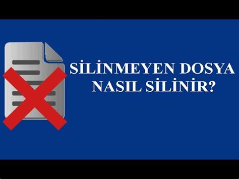 Silinmeyen Dosyaları Silmek YouTube