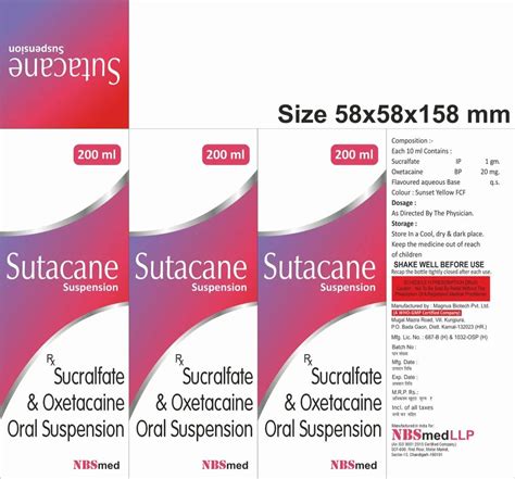 Sucralfate Oxetacaine Suspension 200 Ml At Rs 220 Bottle In Chandigarh