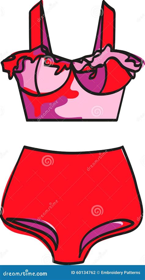 Retro Bikini Stock Vector Illustration Of Suit Swim