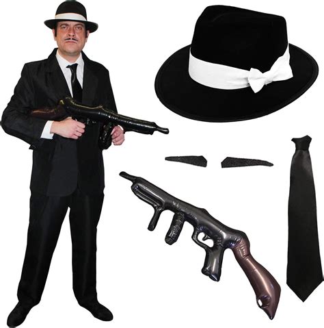 Adults 1920s Gangster Fancy Dress Costume Perfect For Mens Mafia Gatsby Bugsy Mob Boss Capone